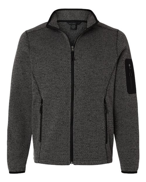Men's Jasper Full-Zip Fleece Jacket - Front - B003D3503 - Black/ Grey