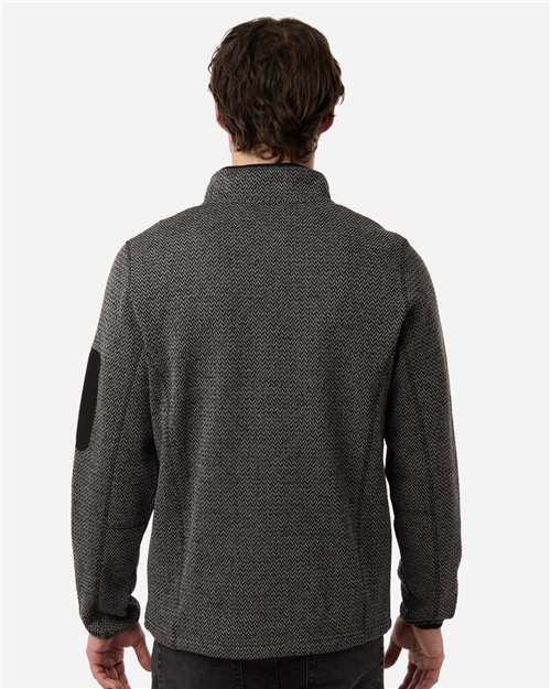 Men's Jasper Full-Zip Fleece Jacket - OnModelBack - B003D3503 - Black/ Grey