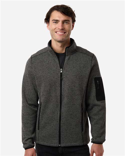 Men's Jasper Full-Zip Fleece Jacket - OnModelFront - B003D3503 - Black/ Grey