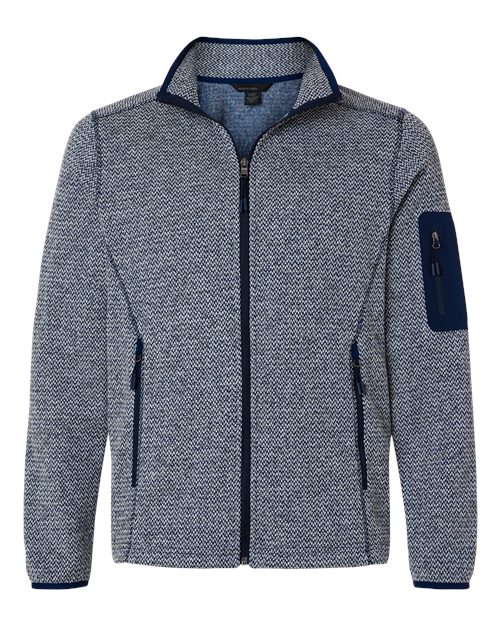 Men's Jasper Full-Zip Fleece Jacket - Front - B003D3653 - Classic Navy/ White