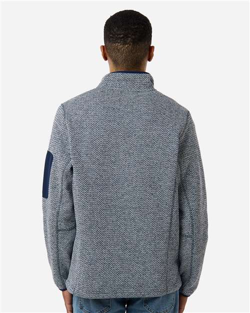 Men's Jasper Full-Zip Fleece Jacket - OnModelBack - B003D3653 - Classic Navy/ White