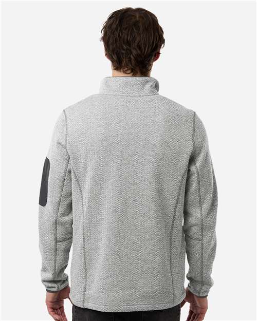 Men's Jasper Full-Zip Fleece Jacket - OnModelBack - B003D3093 - Grey/ White