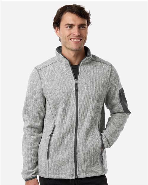 Men's Jasper Full-Zip Fleece Jacket - OnModelFront - B003D3093 - Grey/ White
