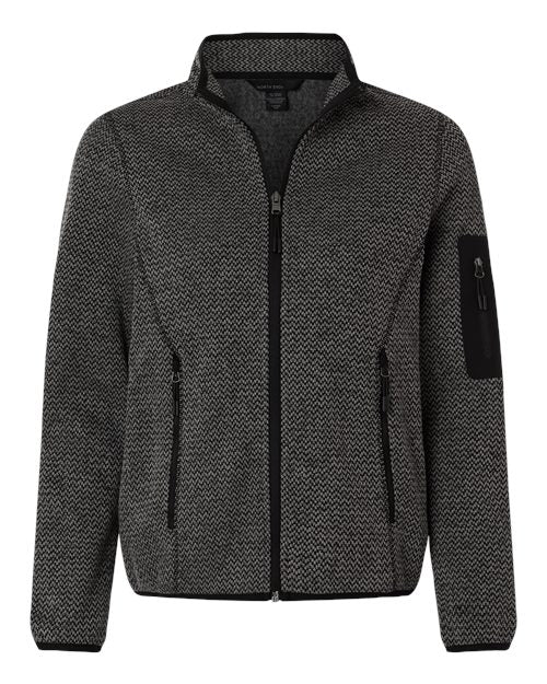 Women's Jasper Full-Zip Fleece Jacket - Front - B004D3502 - Black/ Grey