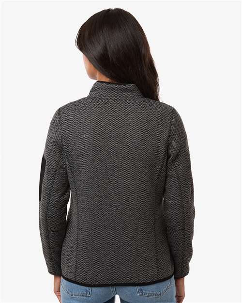 Women's Jasper Full-Zip Fleece Jacket - OnModelBack - B004D3502 - Black/ Grey