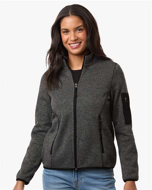 Women's Jasper Full-Zip Fleece Jacket - OnModelFront - B004D3502 - Black/ Grey