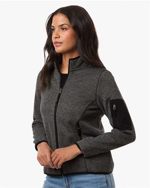 Women's Jasper Full-Zip Fleece Jacket - OnModelSide - B004D3502 - Black/ Grey