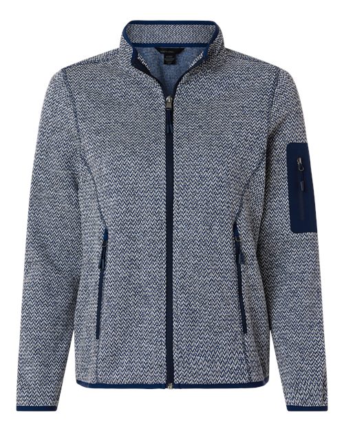 Women's Jasper Full-Zip Fleece Jacket - Front - B004D3652 - Classic Navy/ White