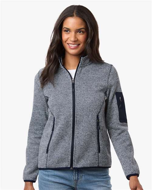 Women's Jasper Full-Zip Fleece Jacket - OnModelFront - B004D3652 - Classic Navy/ White