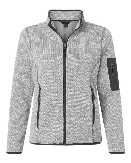 Women's Jasper Full-Zip Fleece Jacket - Front - B004D3092 - Grey/ White