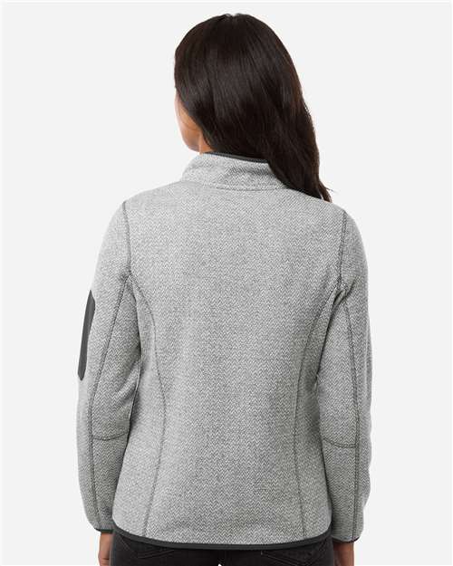 Women's Jasper Full-Zip Fleece Jacket - OnModelBack - B004D3092 - Grey/ White