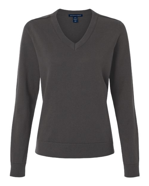 Women's New Classics V-Neck Sweater - Front - B012B2132 - Graphite