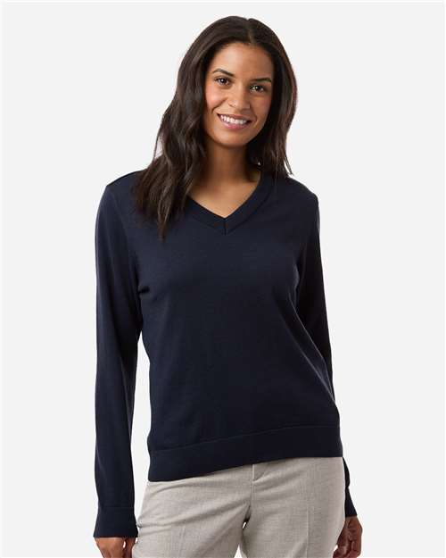 Women's New Classics V-Neck Sweater - OnModelFront - B012B2652 - Navy