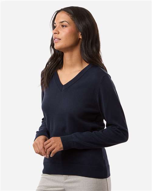 Women's New Classics V-Neck Sweater - OnModelSide - B012B2652 - Navy