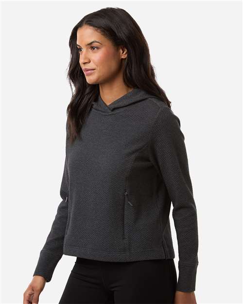 Women's Spirit Textured Hooded Pullover - OnModelSide - B006D3502 - Black Heather