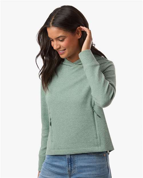 Women's Spirit Textured Hooded Pullover - OnModelSide - B006D3542 - Sage Green Heather