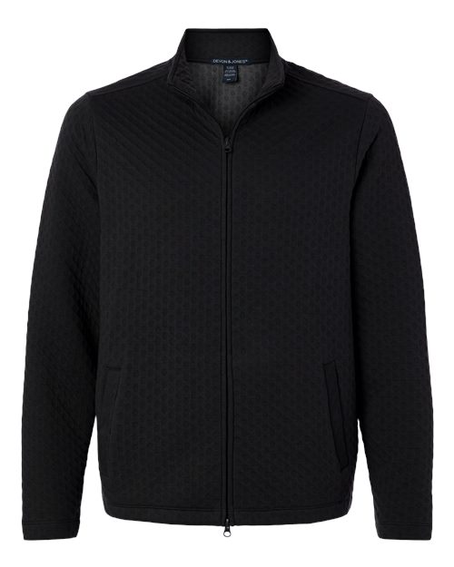 Men's Berkley Textured Full-Zip Jacket - Front - B016B2503 - Black