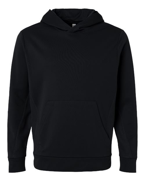 Unisex Squad Hooded Tech Fleece Pullover - Front - B001D9502 - Black