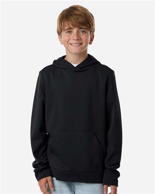 Youth Squad Hooded Tech Fleece Pullover - OnModelFront - B002D9502 - Black