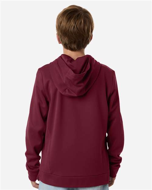 Youth Squad Hooded Tech Fleece Pullover - OnModelBack - B002D9532 - Sport Maroon