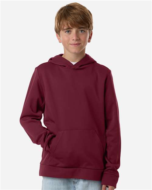 Youth Squad Hooded Tech Fleece Pullover - OnModelFront - B002D9532 - Sport Maroon