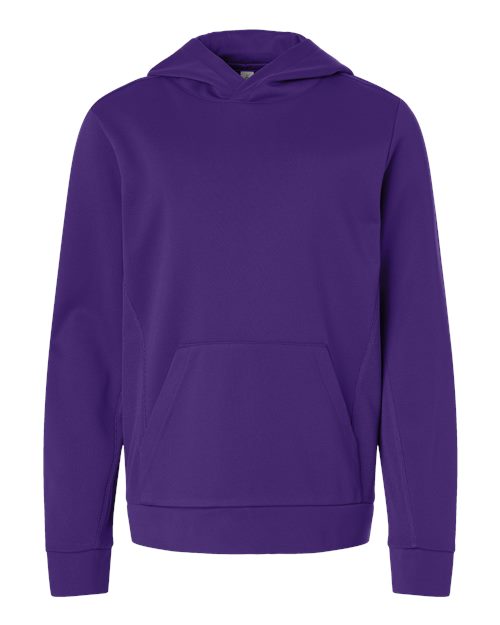 Youth Squad Hooded Tech Fleece Pullover - Front - B002D9672 - Sport Purple