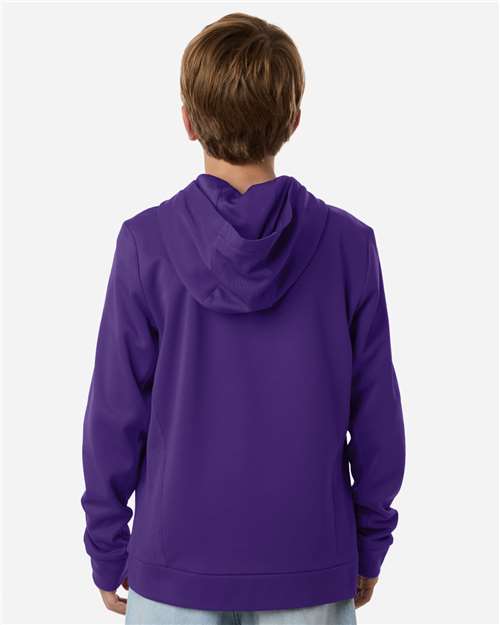 Youth Squad Hooded Tech Fleece Pullover - OnModelBack - B002D9672 - Sport Purple
