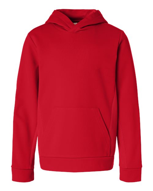 Youth Squad Hooded Tech Fleece Pullover - Front - B002D9702 - Sport Red
