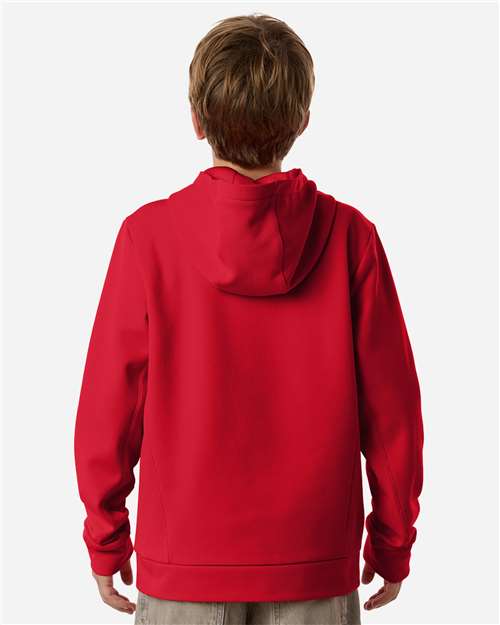 Youth Squad Hooded Tech Fleece Pullover - OnModelBack - B002D9702 - Sport Red