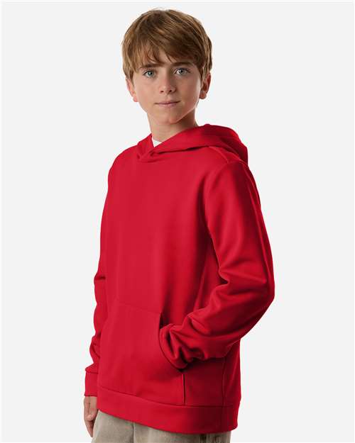 Youth Squad Hooded Tech Fleece Pullover - OnModelSide - B002D9702 - Sport Red