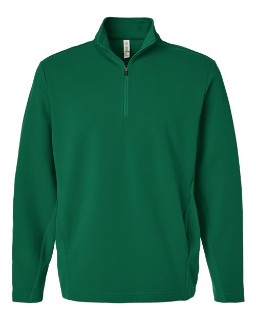 Unisex Squad Cadet Quarter-Zip Tech Fleece Pullover - Front - B003D9542 - Sport Forest