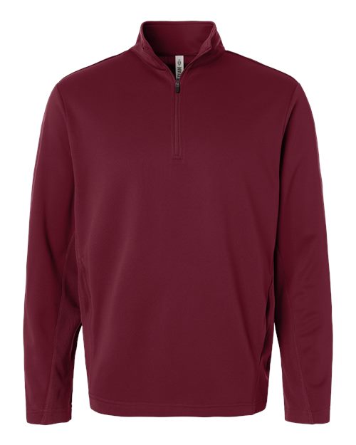 Unisex Squad Cadet Quarter-Zip Tech Fleece Pullover - Front - B003D9532 - Sport Maroon