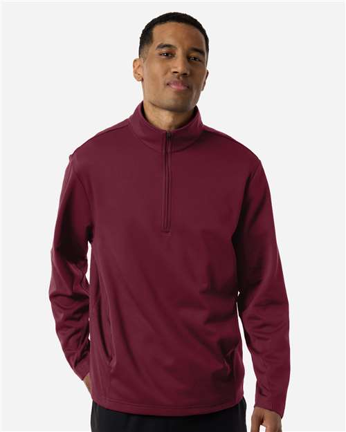 Unisex Squad Cadet Quarter-Zip Tech Fleece Pullover - OnModelFront - B003D9532 - Sport Maroon