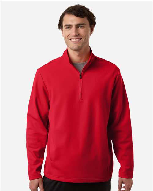 Unisex Squad Cadet Quarter-Zip Tech Fleece Pullover - OnModelFront - B003D9702 - Sport Red