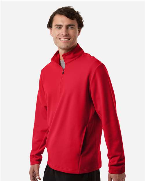 Unisex Squad Cadet Quarter-Zip Tech Fleece Pullover - OnModelSide - B003D9702 - Sport Red