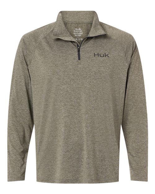 Men's Airweight Heather Quarter-Zip Pullover - Front - B001D2543 - Heather Moss