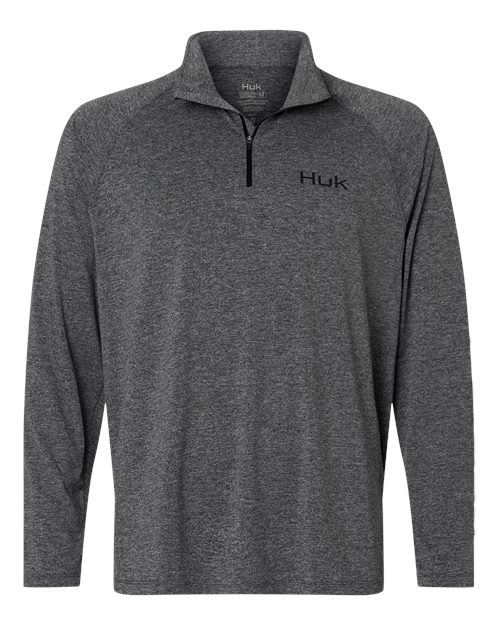Men's Airweight Heather Quarter-Zip Pullover - Front - B001D2023 - Volcanic Ash Heather