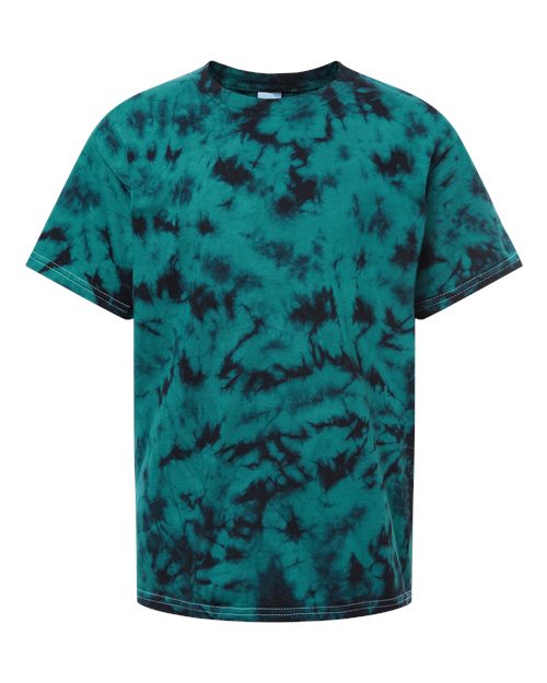 Youth Crystal Wash T-Shirt - Front - B13602592 - Crystal Teal/ Black