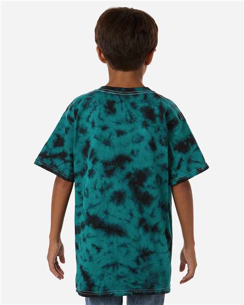 Youth Crystal Wash T-Shirt - OnModelBack - B13602592 - Crystal Teal/ Black