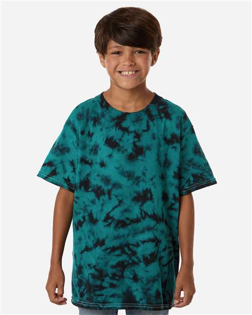 Youth Crystal Wash T-Shirt - OnModelFront - B13602592 - Crystal Teal/ Black