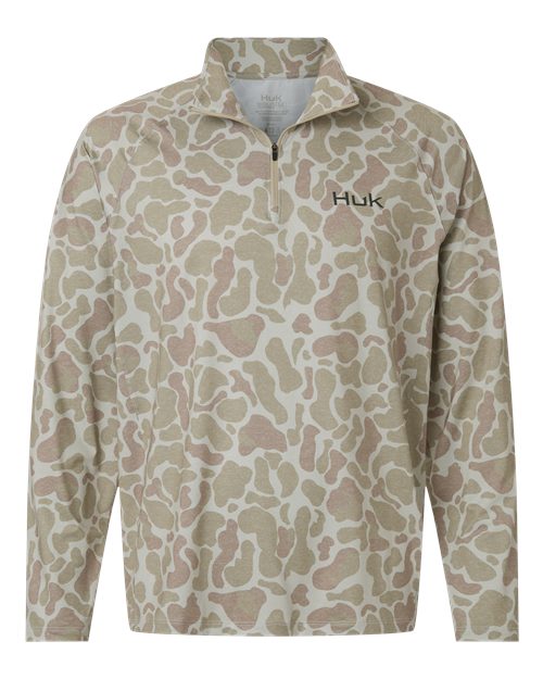 Men's Airweight KC Printed Quarter-Zip Pullover - Front - B003D2243 - Sand