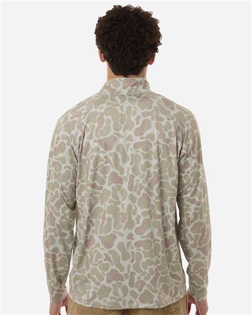 Men's Airweight KC Printed Quarter-Zip Pullover - OnModelBack - B003D2243 - Sand