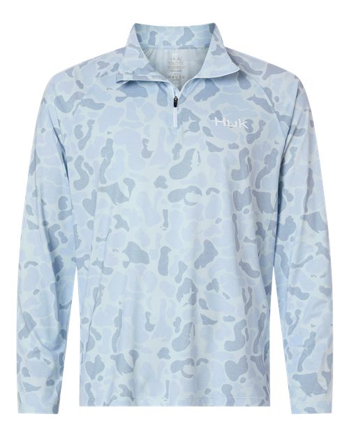 Men's Airweight KC Printed Quarter-Zip Pullover - Front - B003D2253 - Sky