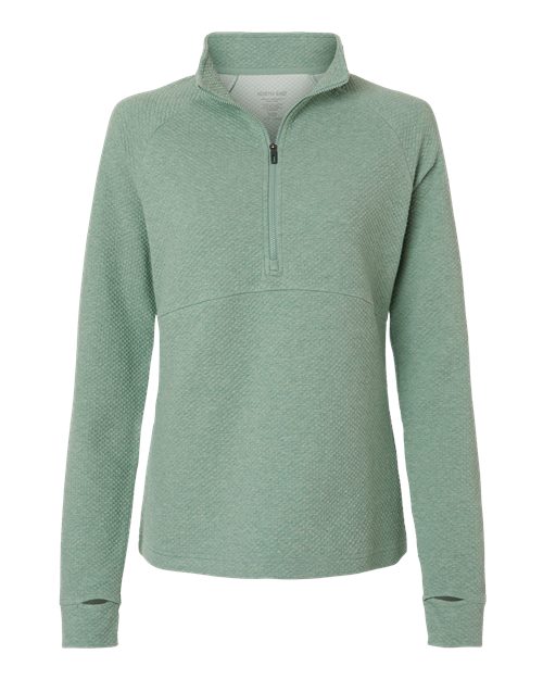Women's Spirit Textured Quarter-Zip Pullover - Front - B208D3542 - Sage Green Heather