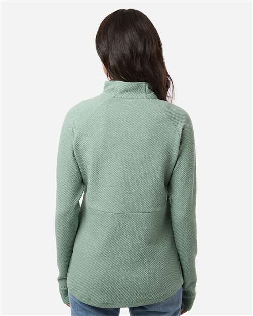 Women's Spirit Textured Quarter-Zip Pullover - OnModelBack - B208D3542 - Sage Green Heather