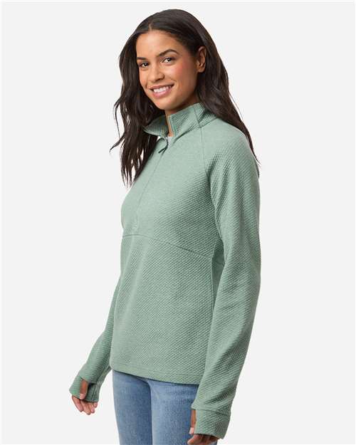 Women's Spirit Textured Quarter-Zip Pullover - OnModelSide - B208D3542 - Sage Green Heather