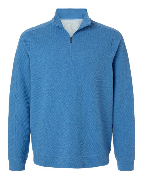 Men's Spirit Textured Quarter-Zip Pullover - Front - B207D3753 - Light Nautical Blue Heather