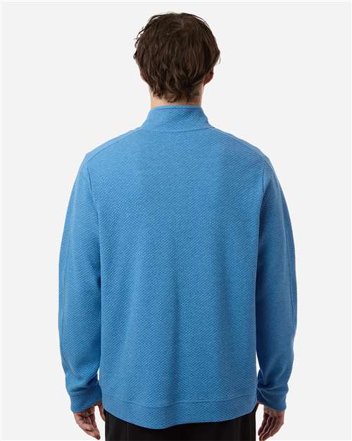 Men's Spirit Textured Quarter-Zip Pullover - OnModelBack - B207D3753 - Light Nautical Blue Heather