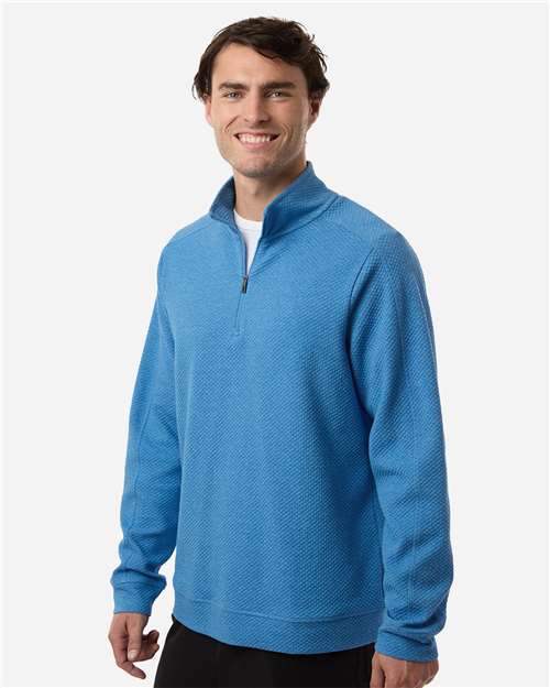 Men's Spirit Textured Quarter-Zip Pullover - OnModelSide - B207D3753 - Light Nautical Blue Heather
