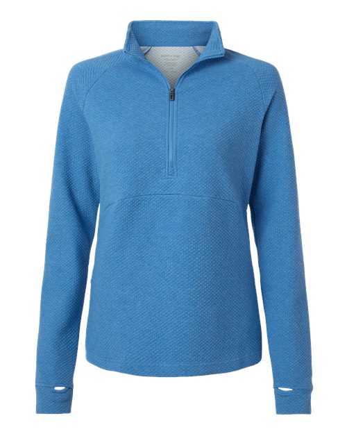 Women's Spirit Textured Quarter-Zip Pullover - Front - B208D3752 - Light Nautical Blue Heather